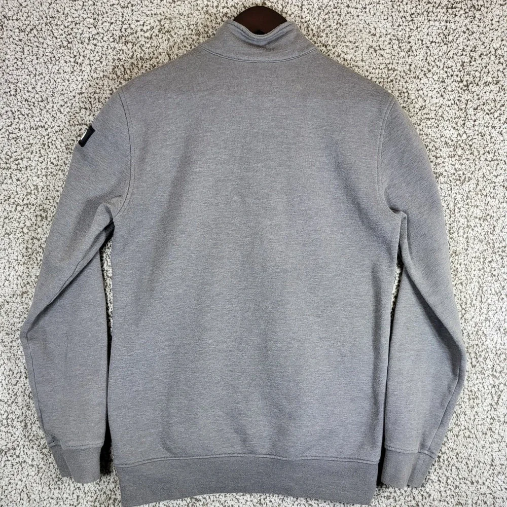 The North‎ Face Mens Small Pullover Sweatshirt Gray Button Mock Neck Pocket